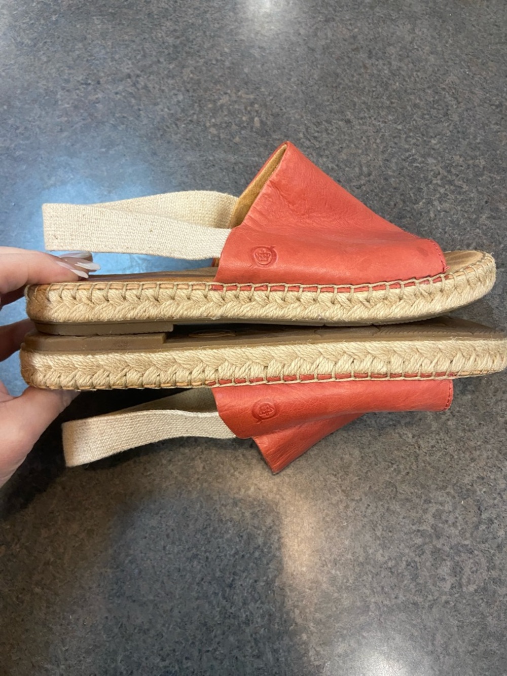 Born Coral Leather Espadrille Slip-On Sandals - Picture 6 of 6